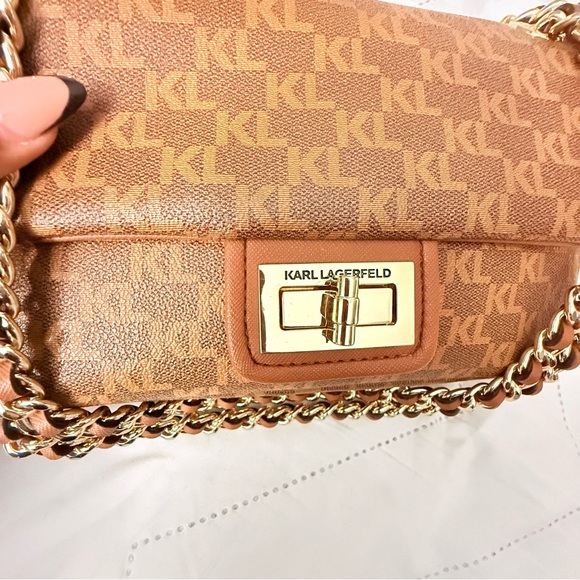 Karl Lagerfeld Paris Agyness Monogram Turnlock Chain Shoulder Bag NWOT - Picture 5 of 9